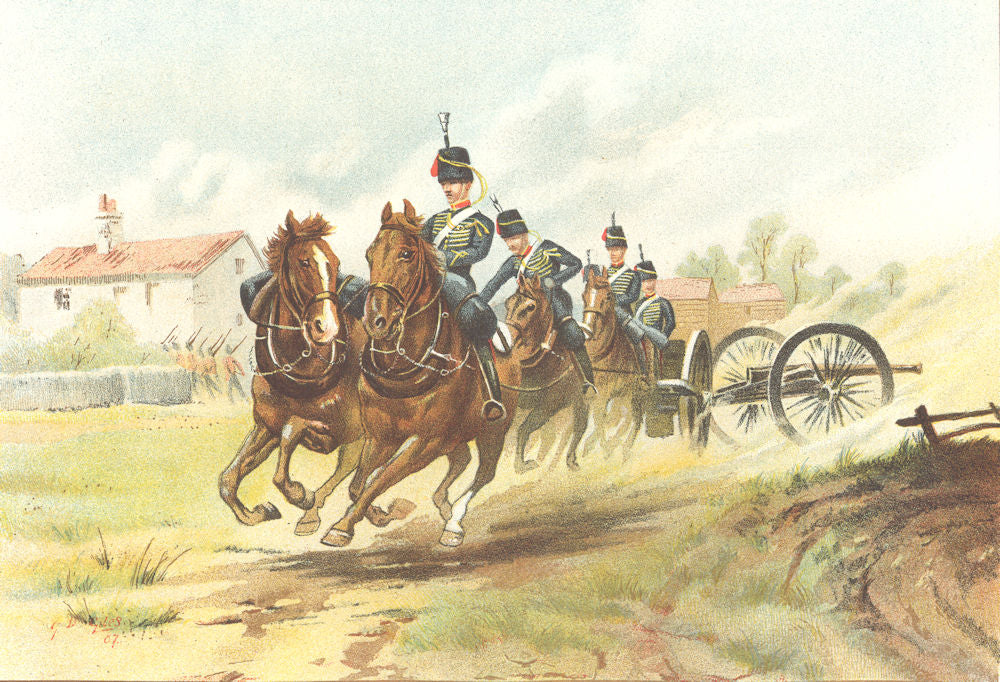 BRITISH ARMY UNIFORMS. The Royal Horse Artillery Regiment 1890 old print